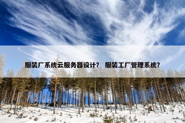 服装厂系统云服务器设计？ 服装工厂管理系统？