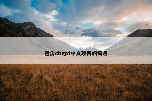 包含chgpt中文项目的词条