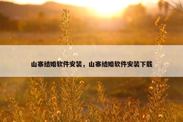 山寨结婚软件安装，山寨结婚软件安装下载