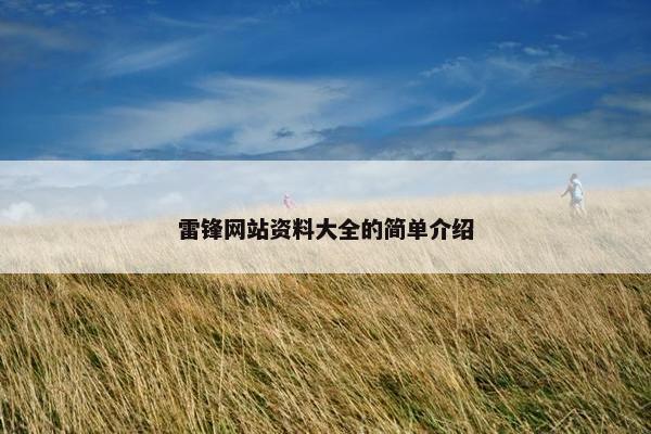 雷锋网站资料大全的简单介绍