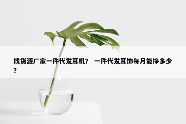 找货源厂家一件代发耳机？ 一件代发耳饰每月能挣多少？