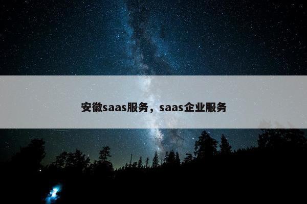 安徽saas服务，saas企业服务