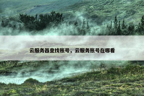 云服务器查找账号，云服务账号在哪看