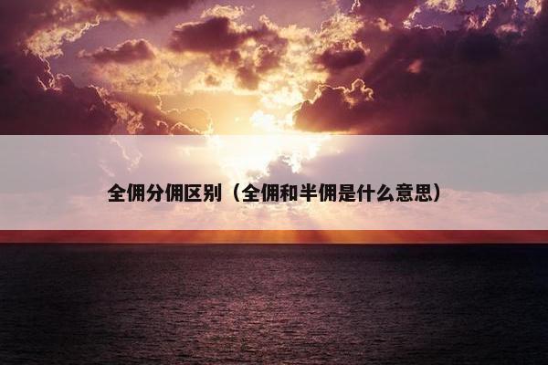 全佣分佣区别（全佣和半佣是什么意思）