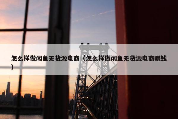 怎么样做闲鱼无货源电商（怎么样做闲鱼无货源电商赚钱）