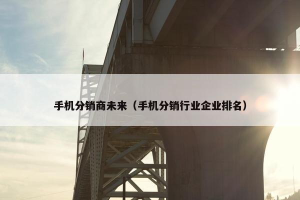 手机分销商未来（手机分销行业企业排名）