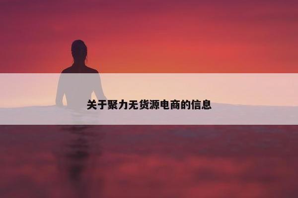 关于聚力无货源电商的信息