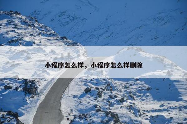 小程序怎么样，小程序怎么样删除
