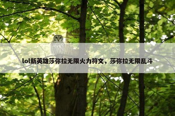 lol新英雄莎弥拉无限火力符文，莎弥拉无限乱斗
