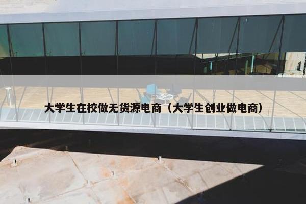 大学生在校做无货源电商（大学生创业做电商）
