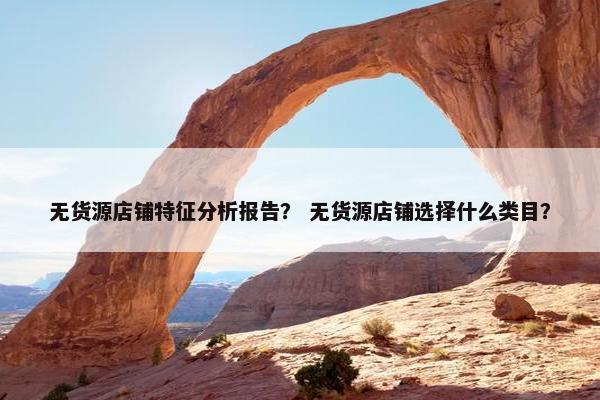 无货源店铺特征分析报告？ 无货源店铺选择什么类目？