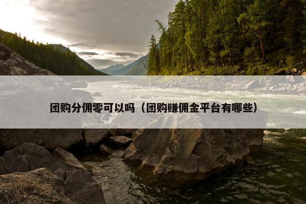 团购分佣零可以吗（团购赚佣金平台有哪些）