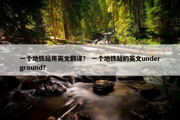 一个地铁站用英文翻译？ 一个地铁站的英文underground？