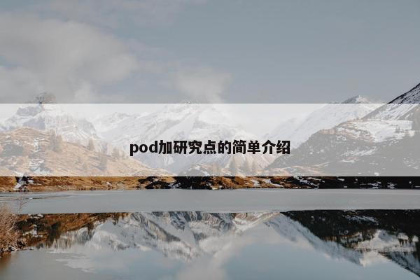pod加研究点的简单介绍