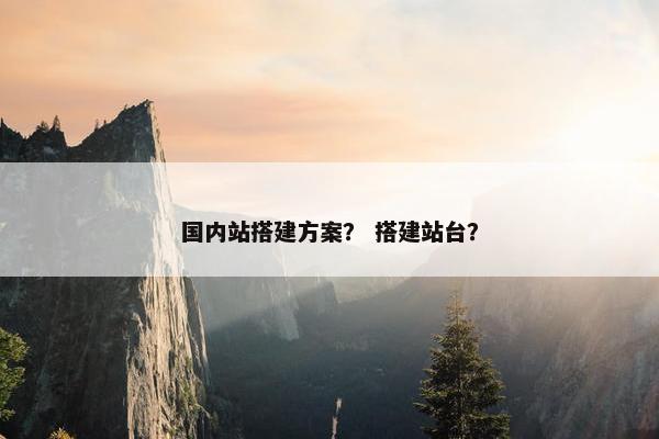 国内站搭建方案？ 搭建站台？