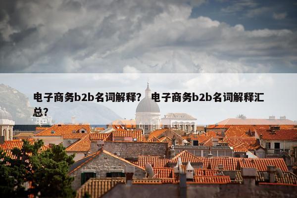 电子商务b2b名词解释？ 电子商务b2b名词解释汇总？