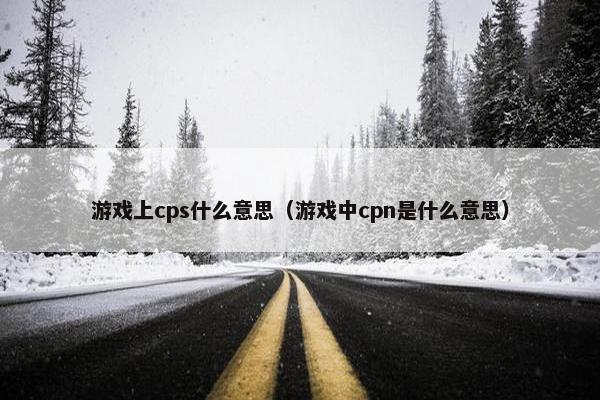 游戏上cps什么意思（游戏中cpn是什么意思）