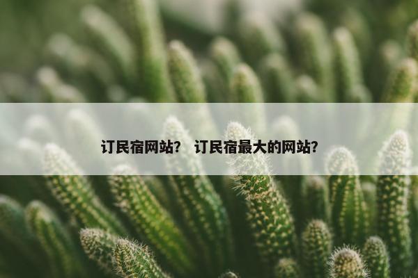 订民宿网站？ 订民宿最大的网站？