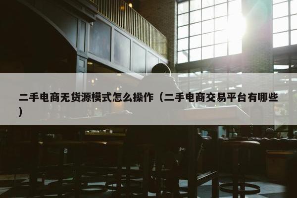 二手电商无货源模式怎么操作（二手电商交易平台有哪些）
