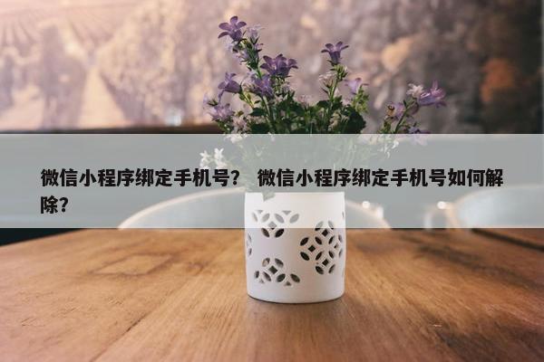 微信小程序绑定手机号？ 微信小程序绑定手机号如何解除？
