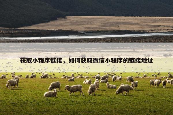 获取小程序链接，如何获取微信小程序的链接地址