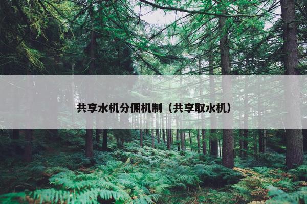 共享水机分佣机制（共享取水机）