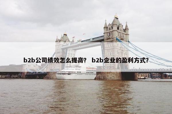 b2b公司绩效怎么提高？ b2b企业的盈利方式？
