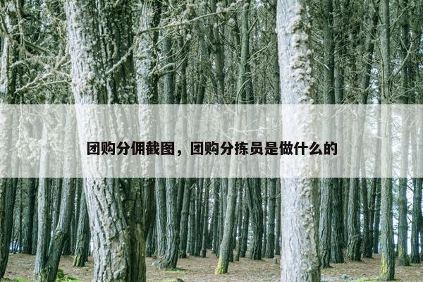 团购分佣截图，团购分拣员是做什么的