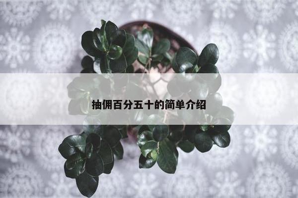抽佣百分五十的简单介绍