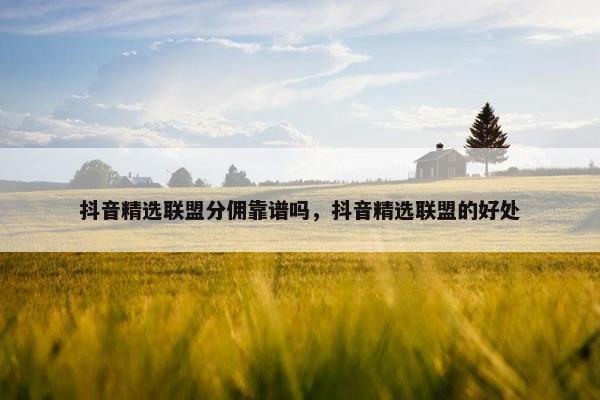 抖音精选联盟分佣靠谱吗，抖音精选联盟的好处