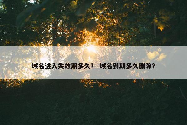 域名进入失效期多久？ 域名到期多久删除？
