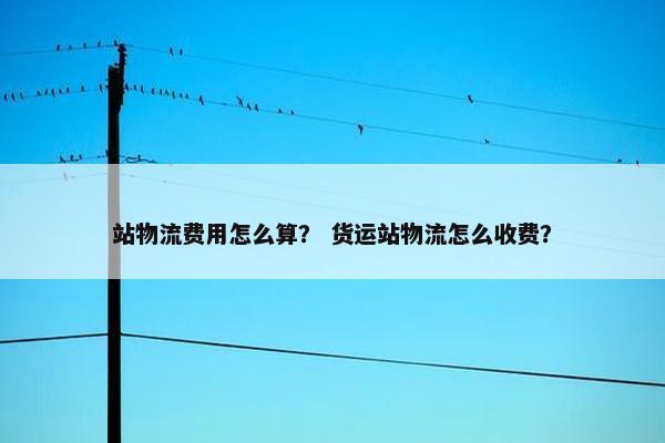 站物流费用怎么算？ 货运站物流怎么收费？