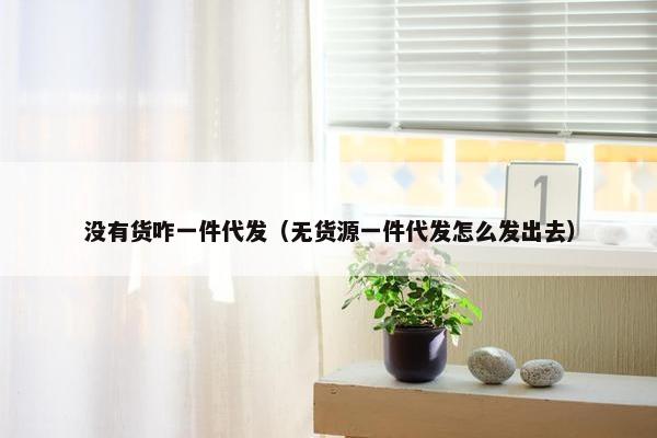 没有货咋一件代发（无货源一件代发怎么发出去）