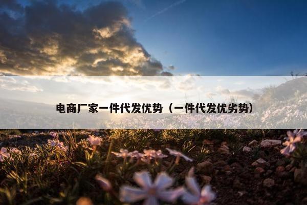 电商厂家一件代发优势（一件代发优劣势）