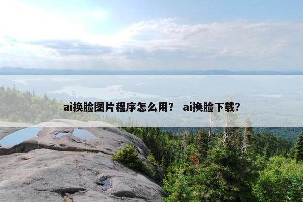 ai换脸图片程序怎么用？ ai换脸下载？