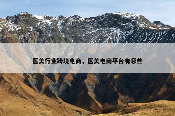 医美行业跨境电商，医美电商平台有哪些