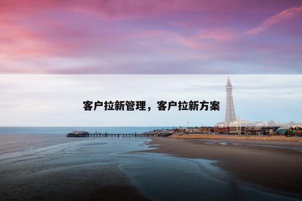 客户拉新管理，客户拉新方案