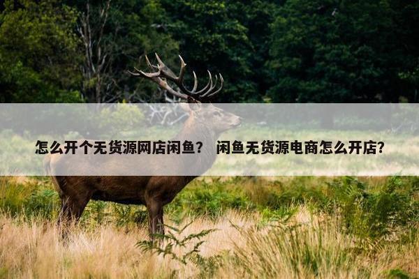 怎么开个无货源网店闲鱼？ 闲鱼无货源电商怎么开店？