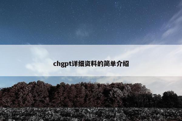 chgpt详细资料的简单介绍
