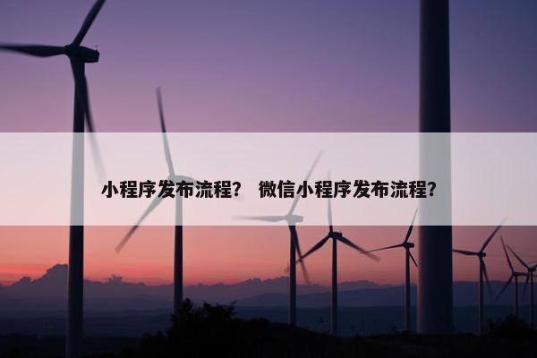 小程序发布流程？ 微信小程序发布流程？