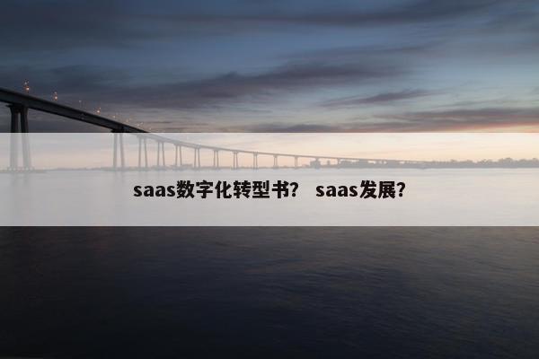 saas数字化转型书？ saas发展？