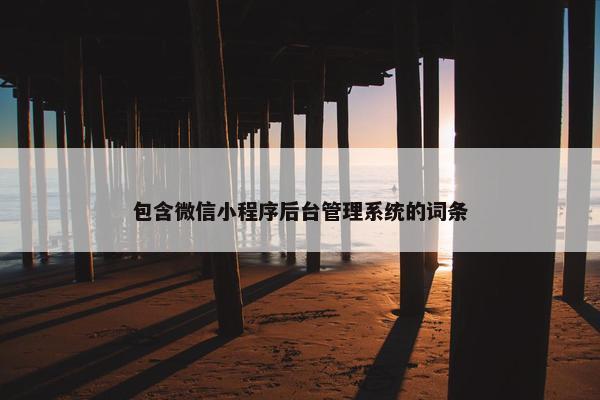 包含微信小程序后台管理系统的词条