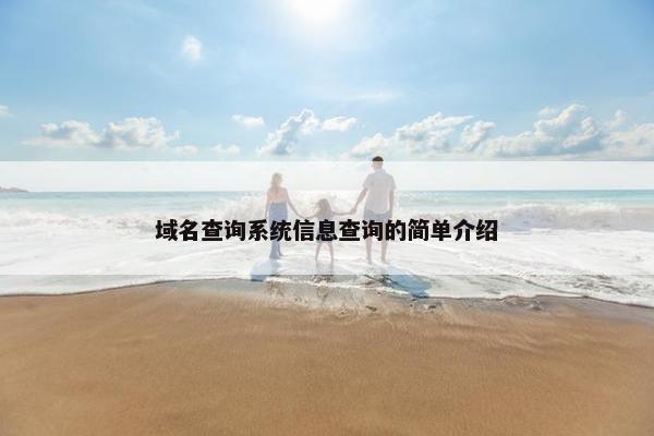 域名查询系统信息查询的简单介绍