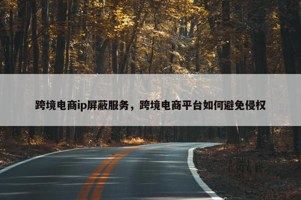跨境电商ip屏蔽服务，跨境电商平台如何避免侵权