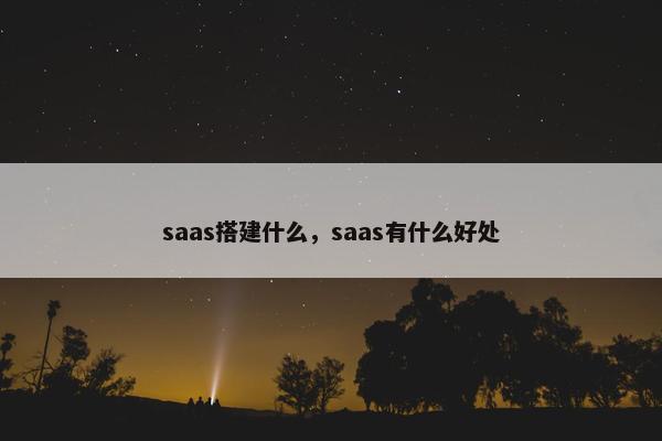 saas搭建什么，saas有什么好处