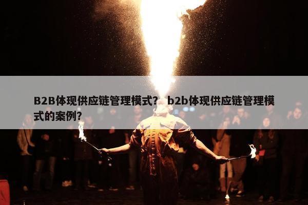 B2B体现供应链管理模式？ b2b体现供应链管理模式的案例？