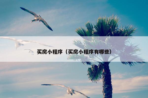 买房小程序（买房小程序有哪些）