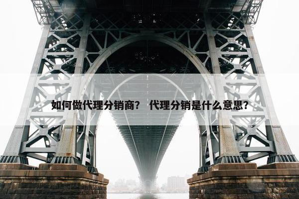 如何做代理分销商？ 代理分销是什么意思？