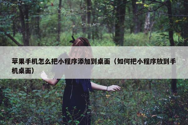 苹果手机怎么把小程序添加到桌面（如何把小程序放到手机桌面）