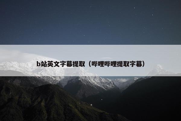b站英文字幕提取（哔哩哔哩提取字幕）